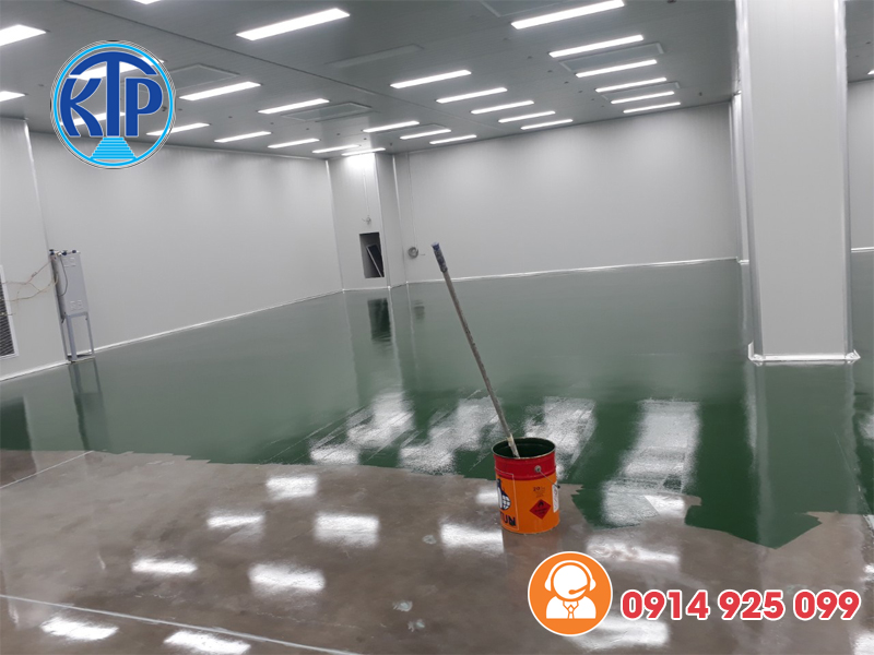 Sơn sàn epoxy kháng khuẩn cho Nhà Máy Sản Xuất Linh Kiện Hàng Không Vũ Trụ Sunshine - Đà Nẵng