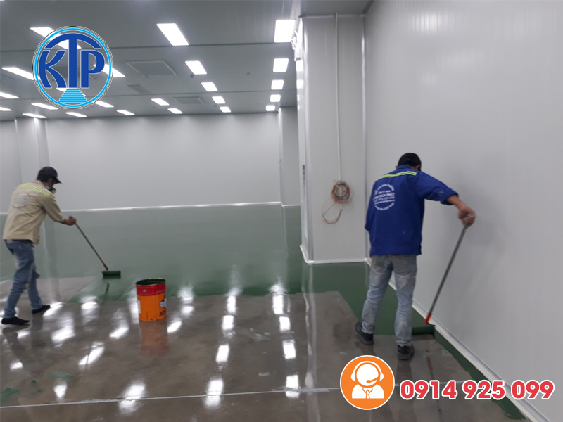 Sơn sàn epoxy kháng khuẩn cho Nhà Máy Sản Xuất Linh Kiện Hàng Không Vũ Trụ Sunshine - Đà Nẵng