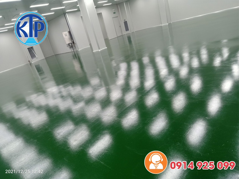 Sơn sàn epoxy kháng khuẩn cho Nhà Máy Sản Xuất Linh Kiện Hàng Không Vũ Trụ Sunshine - Đà Nẵng