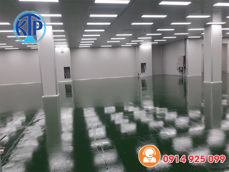 Sơn sàn epoxy kháng khuẩn cho Nhà Máy Sản Xuất Linh Kiện Hàng Không Vũ Trụ Sunshine - Đà Nẵng
