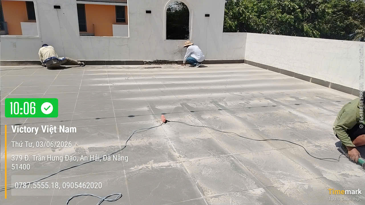 Thi công chống thấm sàn mái, sàn nhà vệ sinh khách sạn đường Trần Hưng Đạo, TP Đà Nẵng  