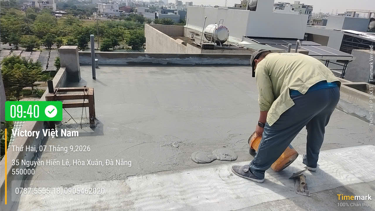 Công trình nhà phố đ.Nguyễn Hiến Lê: Vữa chống thấm Victory giải pháp chống thấm toàn diện