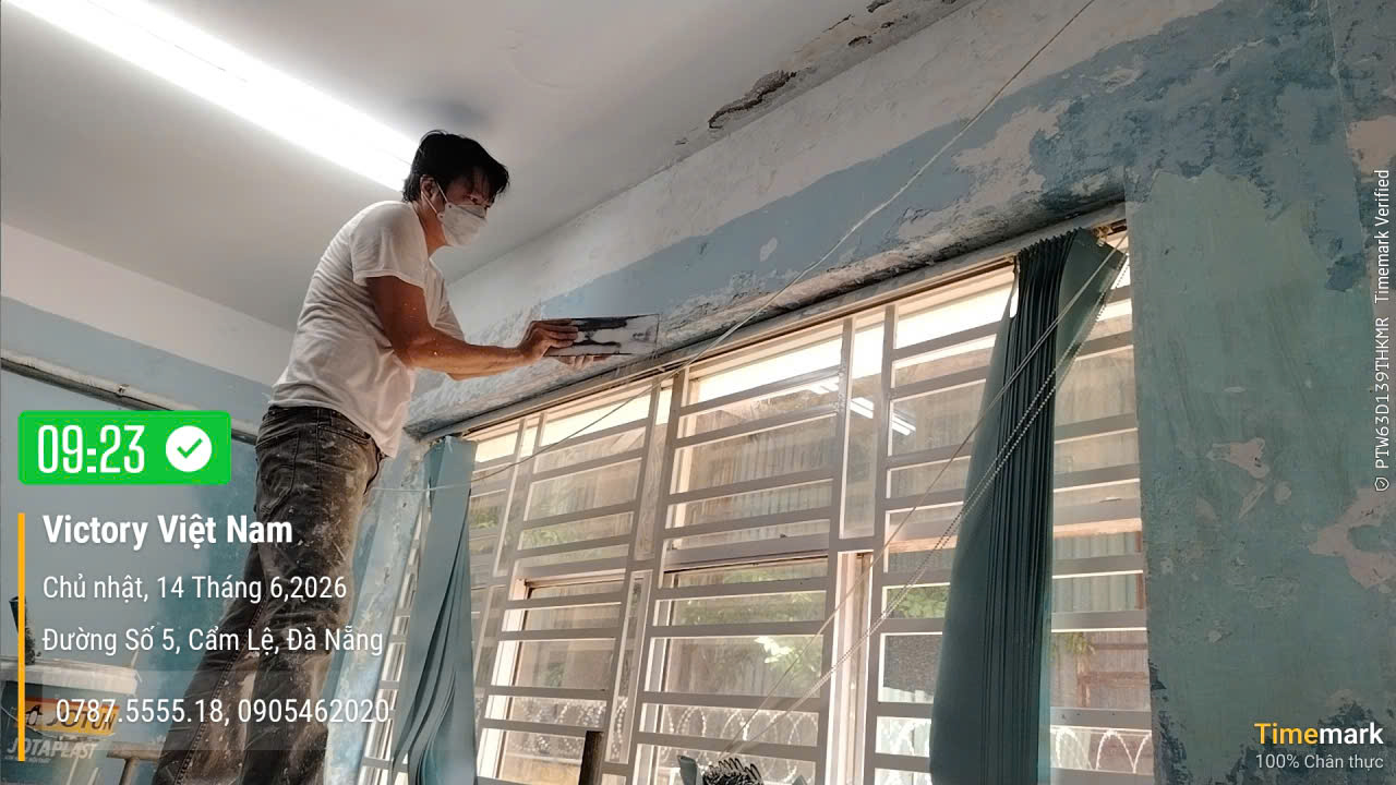 Thi công chống thấm tường nội ngoại thất, sơn nội ngoại thất cho công ty Điện Lực Đà Nẵng