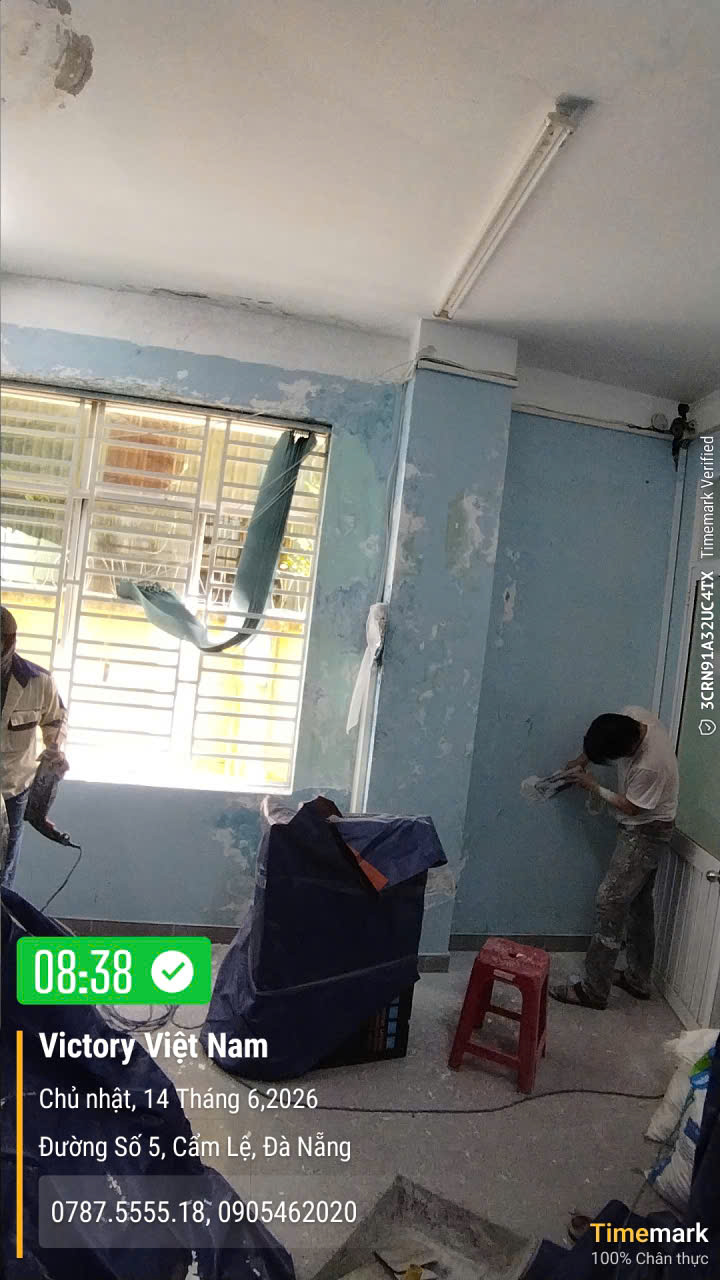 Thi công chống thấm tường nội ngoại thất, sơn nội ngoại thất cho công ty Điện Lực Đà Nẵng
