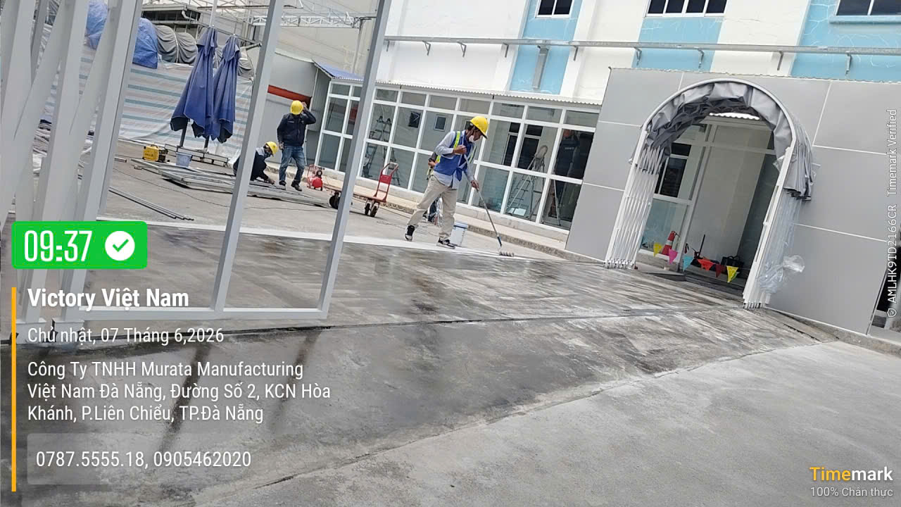 Thi công vữa tự san phẳng cho nền nhà xưởng công ty Dancomex Đà Nẵng