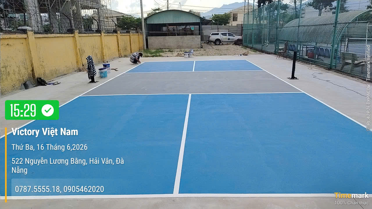Thi công sơn epoxy sân pickleball tại Đà Nẵng