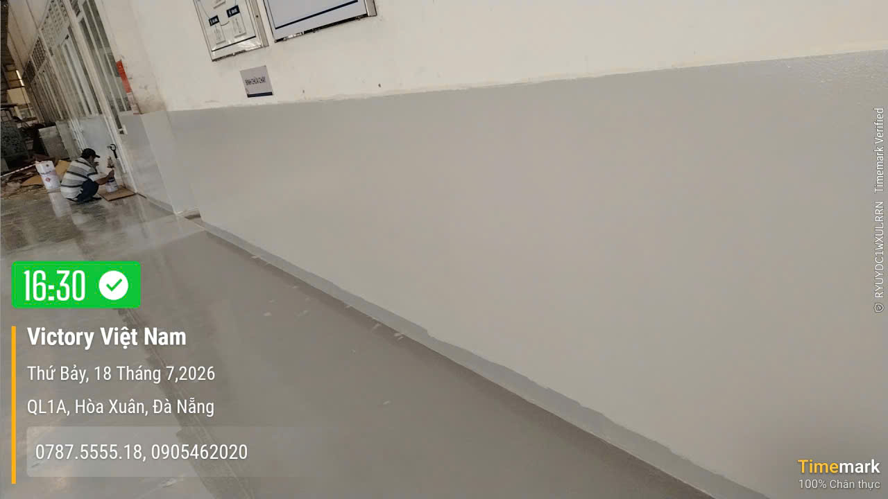 Thi công sơn sàn Epoxy cho xưởng sữa chữa xe ở Hòa Phước, Đà Nẵng
