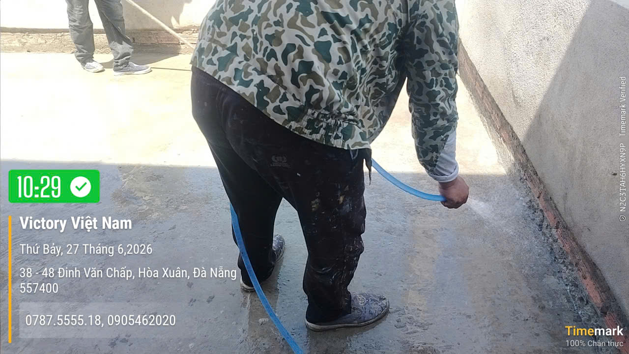 Thi công chống thấm sàn mái cho nhà dân dụng đường Đinh Văn Chấp,TP Đà Nẵng