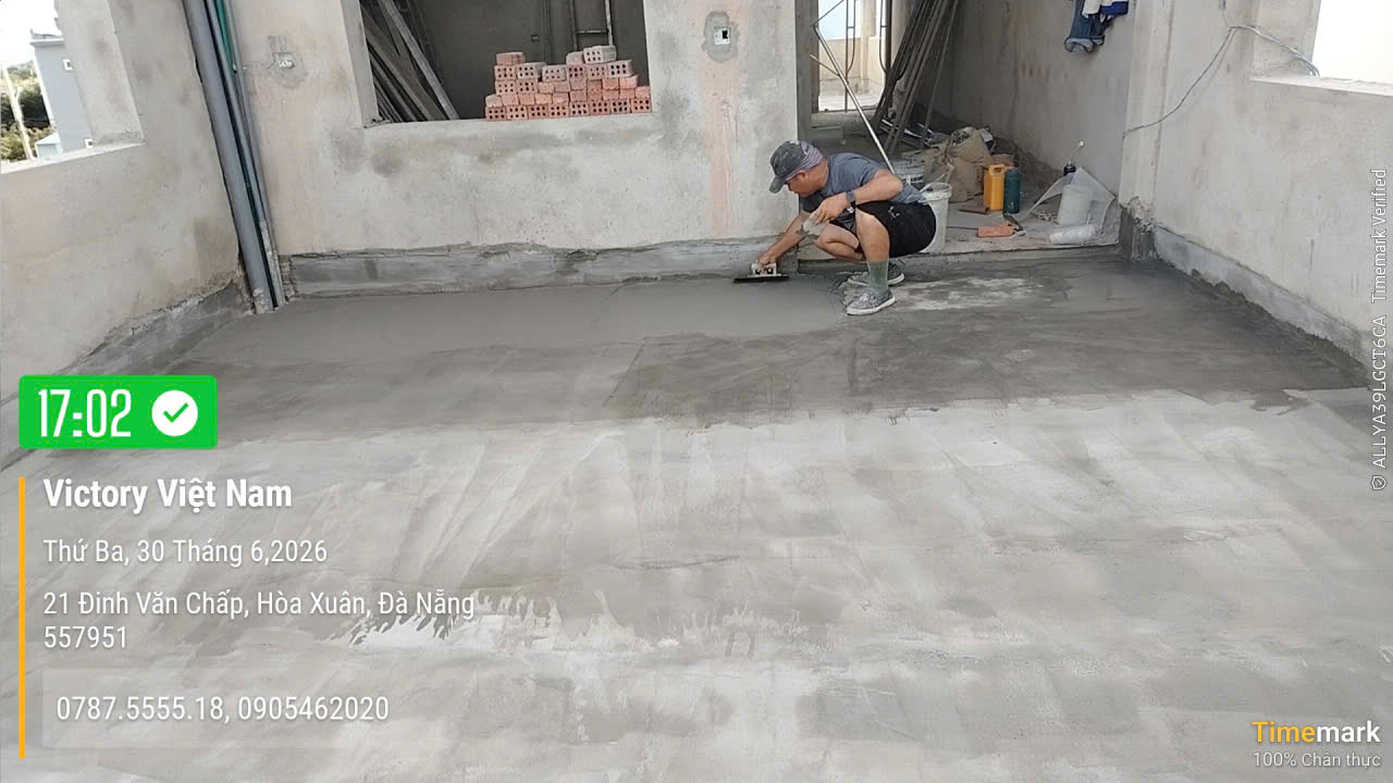 Thi công chống thấm sàn mái cho nhà dân dụng đường Đinh Văn Chấp,TP Đà Nẵng
