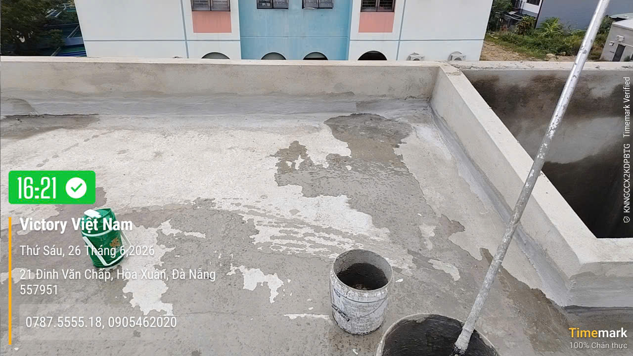 Thi công chống thấm sàn mái cho nhà dân dụng đường Đinh Văn Chấp,TP Đà Nẵng