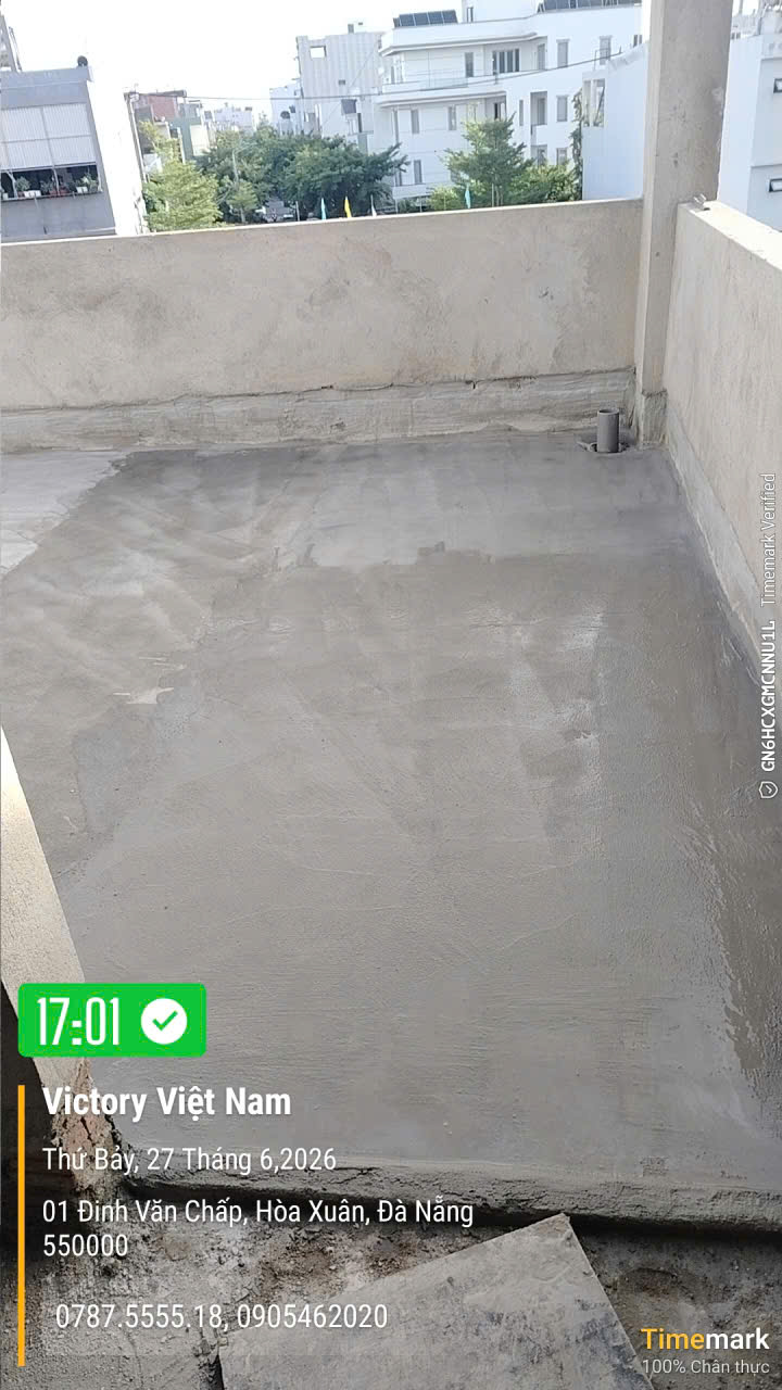 Thi công chống thấm sàn mái cho nhà dân dụng đường Đinh Văn Chấp,TP Đà Nẵng