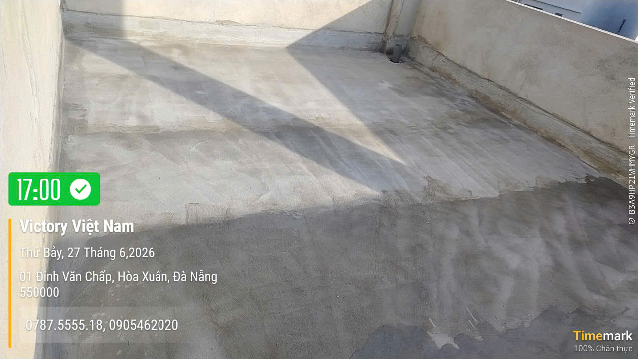 Thi công chống thấm sàn mái cho nhà dân dụng đường Đinh Văn Chấp,TP Đà Nẵng