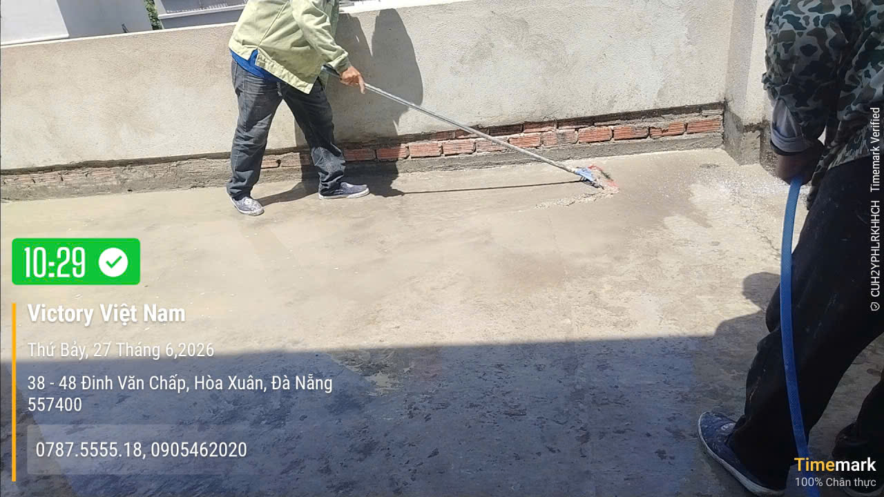 Thi công chống thấm sàn mái cho nhà dân dụng đường Đinh Văn Chấp,TP Đà Nẵng