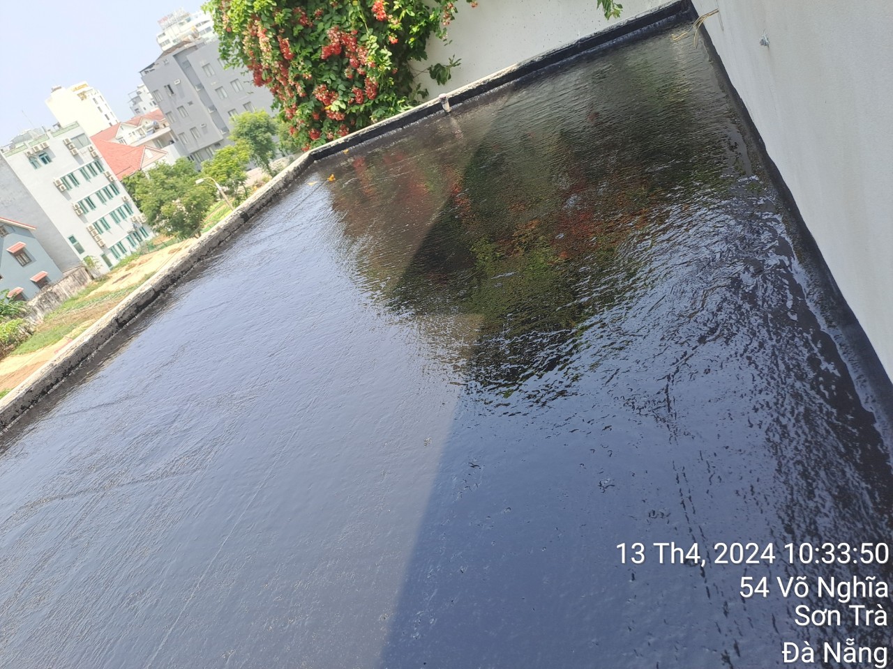 Chống thấm sàn mái Polyurethane siêu đàn hôi UP-144 biệt thự đường Võ Nghĩa tại Đà Nẵng