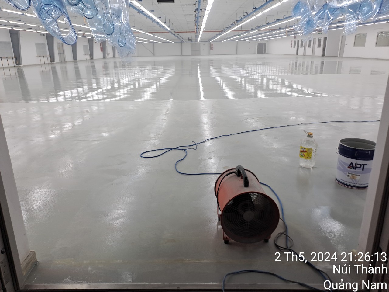 Công trình sơn sàn epoxy nhà xưởng Cty CCI Việt Nam hơn 2400m2