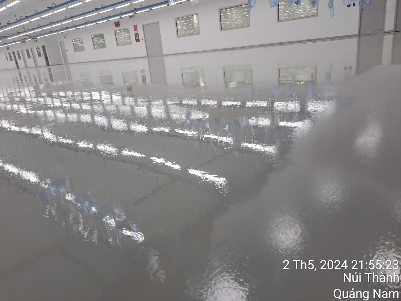 Công trình sơn sàn epoxy nhà xưởng Cty CCI Việt Nam hơn 2400m2