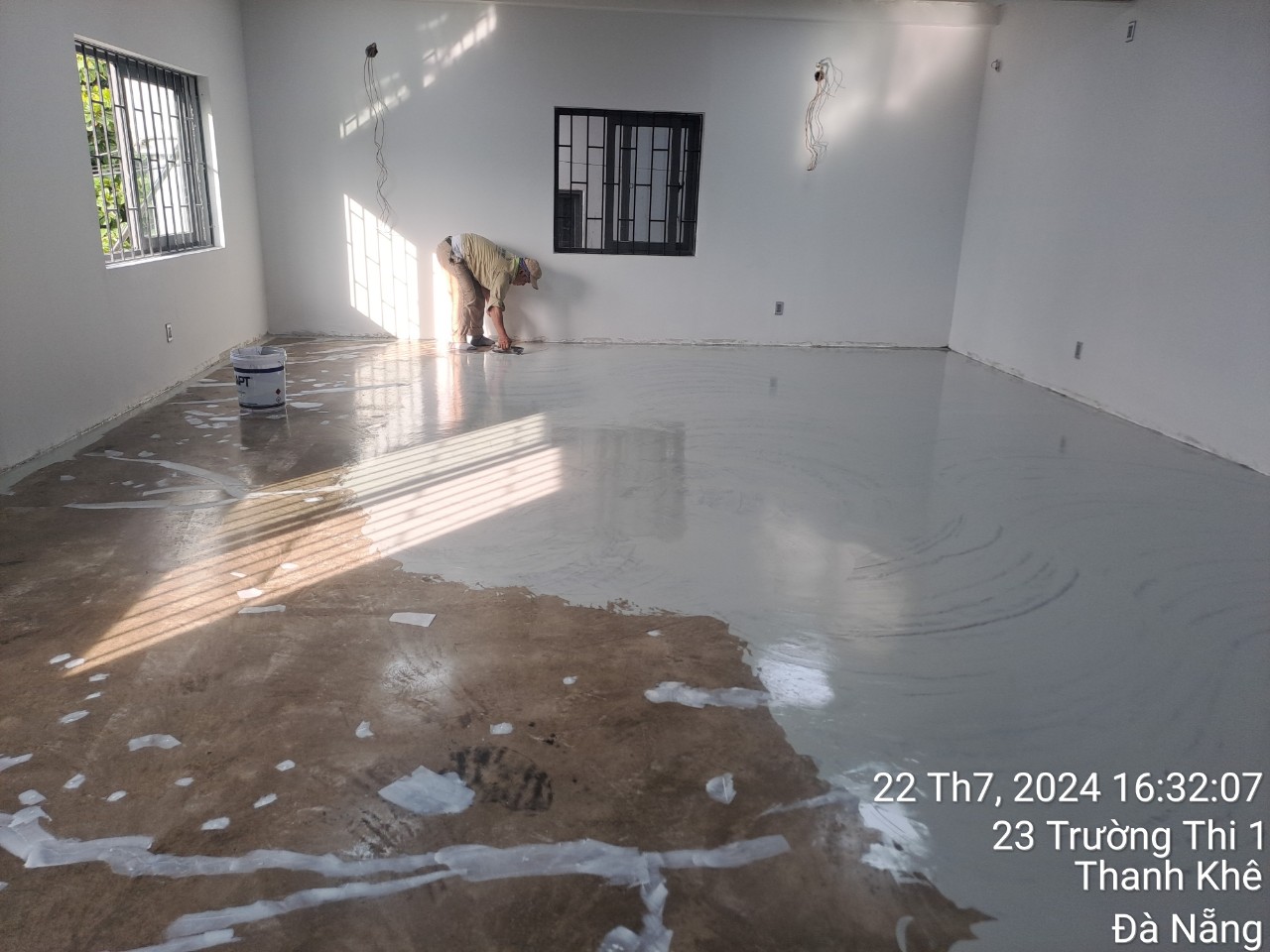 Sơn sàn Epoxy toà Building cực đẹp gần sân bay Đà Nẵng