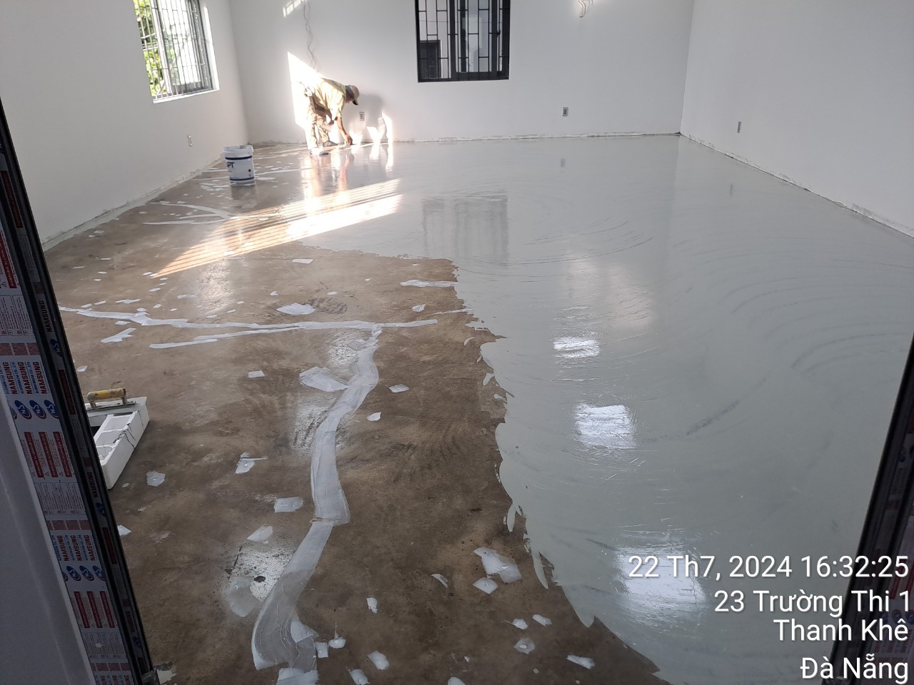Sơn sàn Epoxy toà Building cực đẹp gần sân bay Đà Nẵng