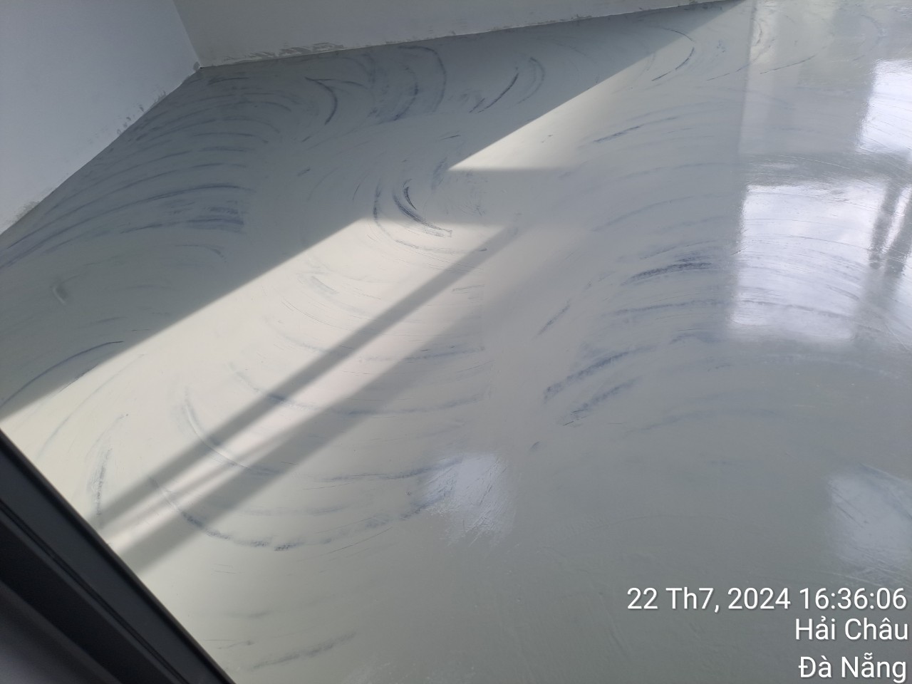 Sơn sàn Epoxy toà Building cực đẹp gần sân bay Đà Nẵng