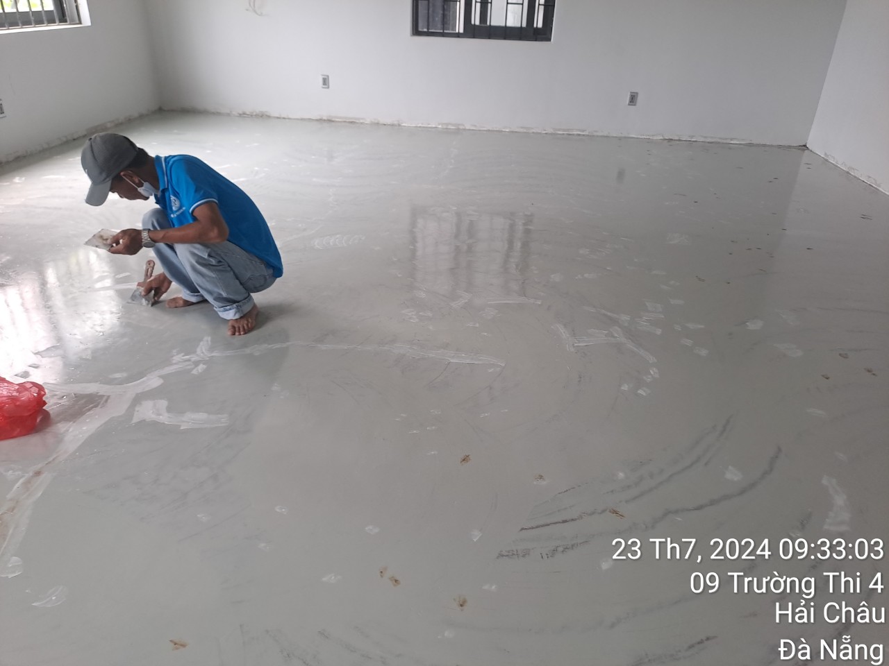 Sơn sàn Epoxy toà Building cực đẹp gần sân bay Đà Nẵng