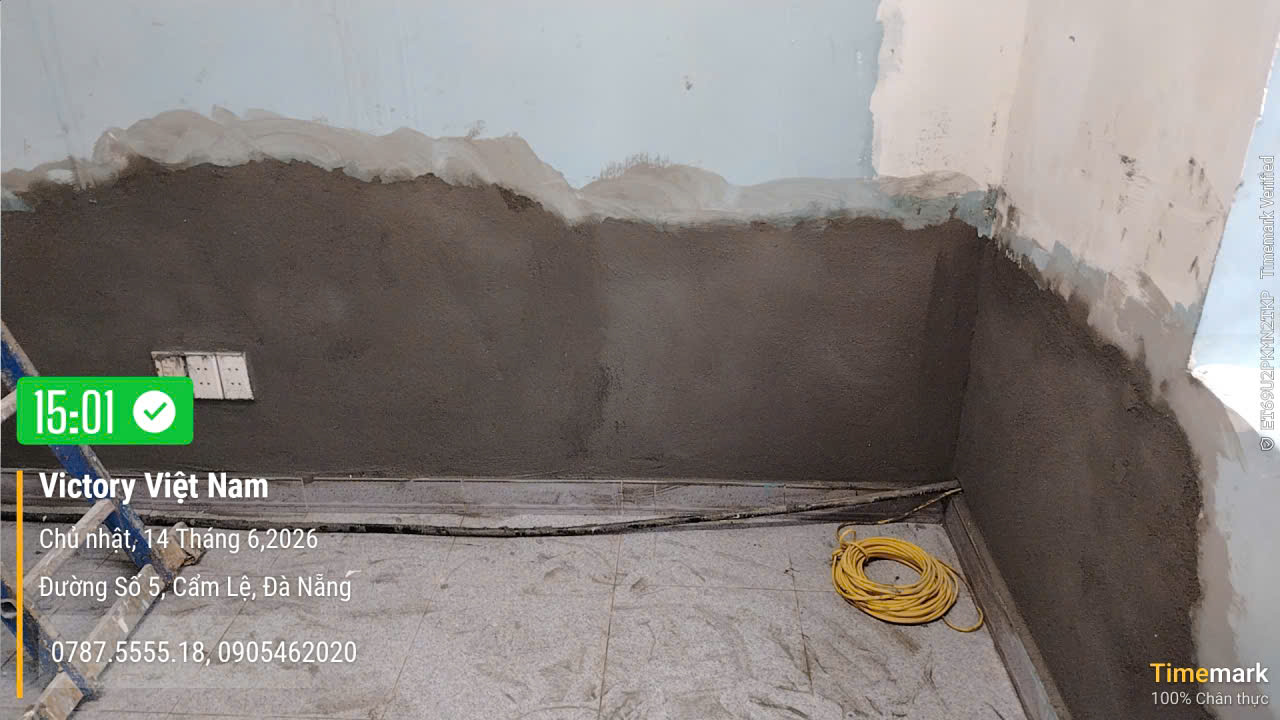 Thi công chống thấm tường nội ngoại thất, sơn nội ngoại thất cho công ty Điện Lực Đà Nẵng